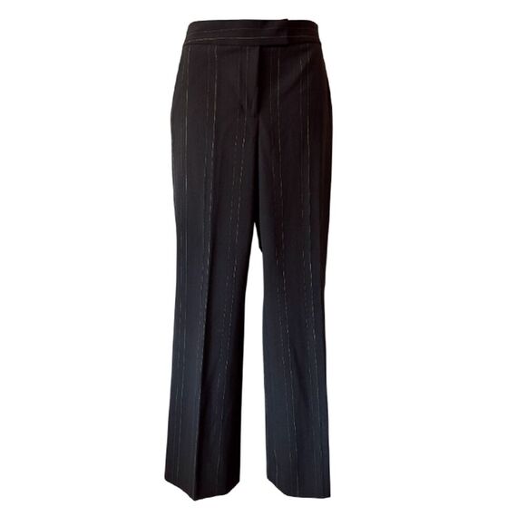 Anne Klein Black Pantsuit With Green & purple Pinstripes Size 6 - Picture 6 of 17